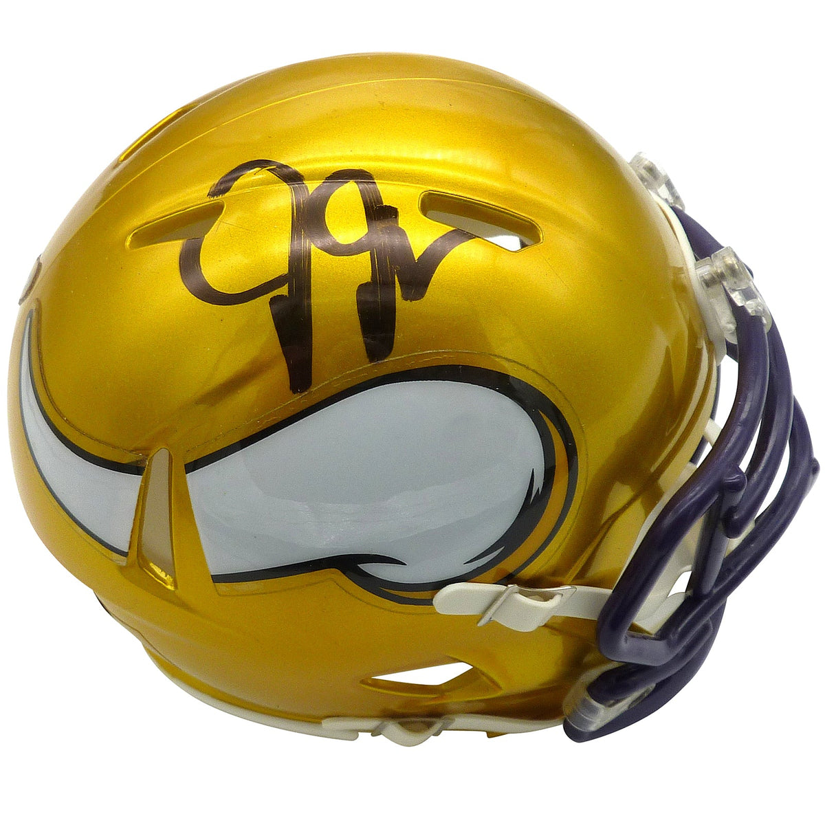 Autographed Justin Jefferson Minnesota Vikings (FLASH Alternate) Mini Helmet - JSA-Powers Sports Memorabilia