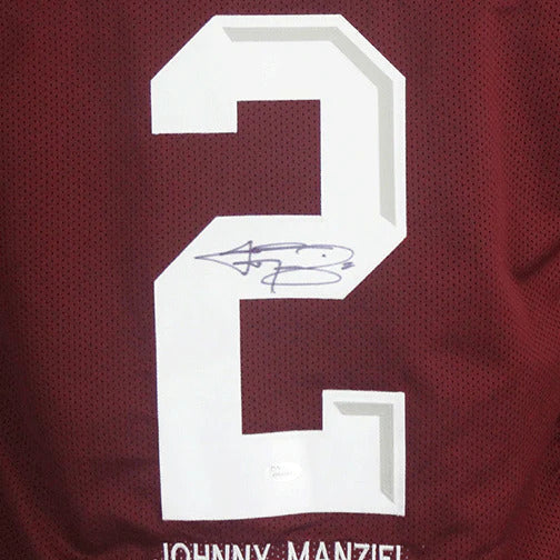 Autographed Johnny Manziel Texas A&M Aggies (Maroon #2) Embroidered STAT Jersey - JSA-Powers Sports Memorabilia