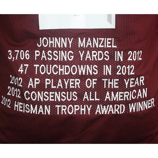 Autographed Johnny Manziel Texas A&M Aggies (Maroon #2) Embroidered STAT Jersey - JSA-Powers Sports Memorabilia