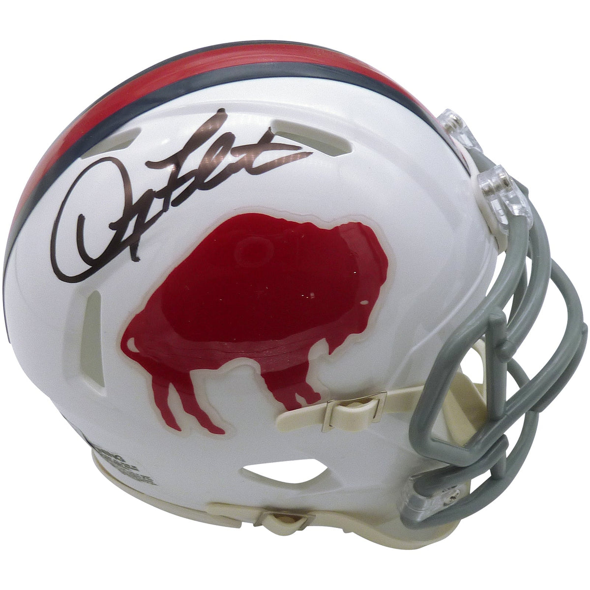 Autographed Doug Flutie Buffalo Bills (Standing Buffalo Throwback) Mini Helmet - JSA