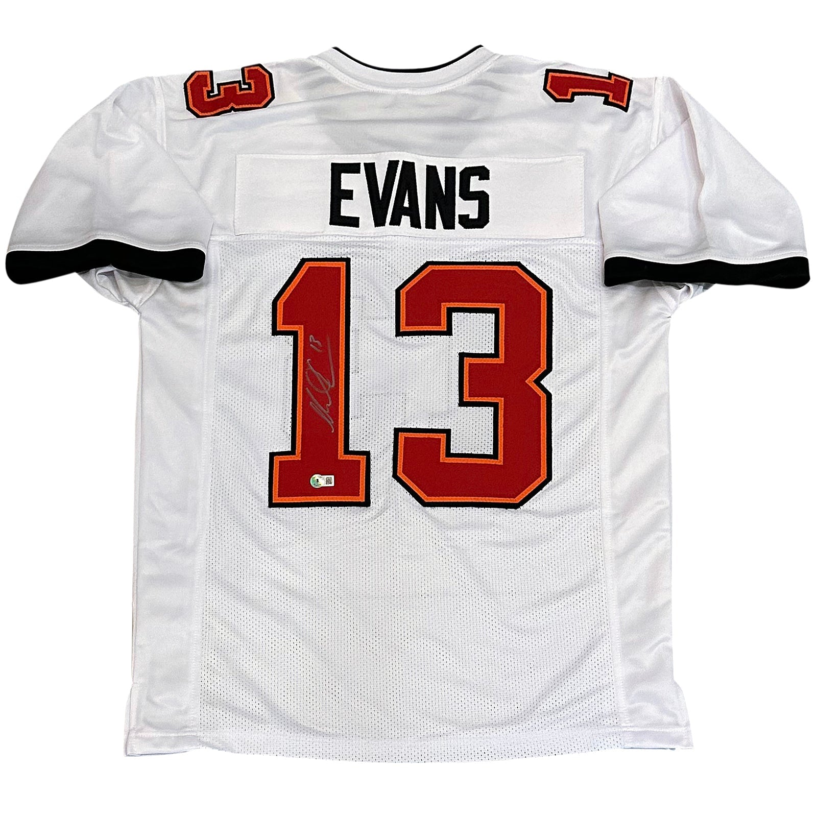 Autographed Mike Evans Tampa Bay (White #13) Custom Jersey - Beckett-Powers Sports Memorabilia
