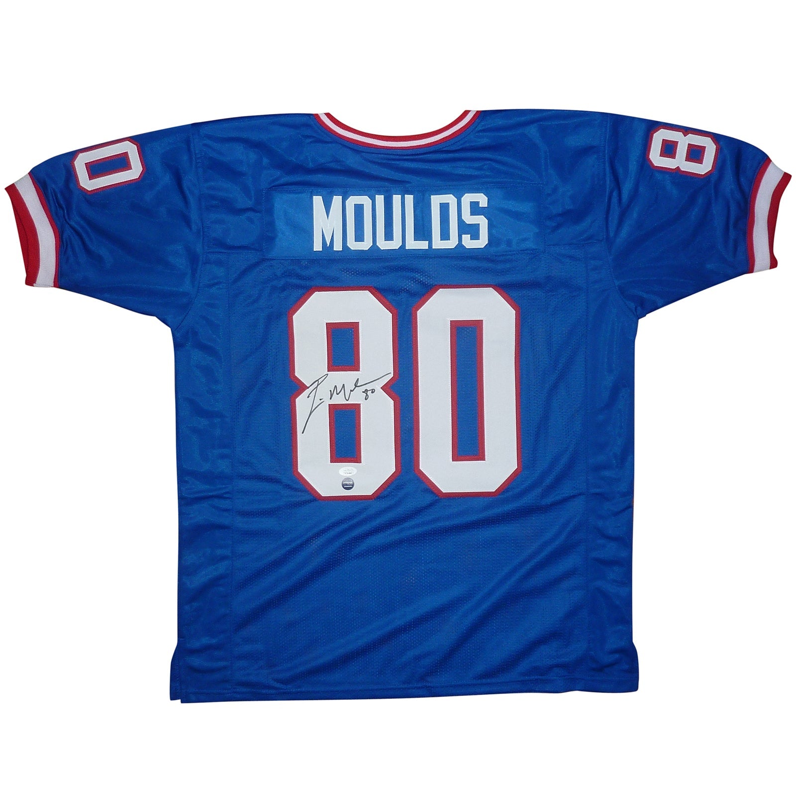 Autographed Eric Moulds Buffalo (Blue #80) Custom Jersey - JSA-Powers Sports Memorabilia