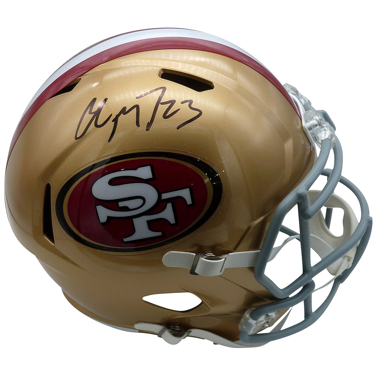 Autographed Christian McCaffrey San Francisco 49ers Deluxe Full-Size Replica Helmet - Beckett-Powers Sports Memorabilia