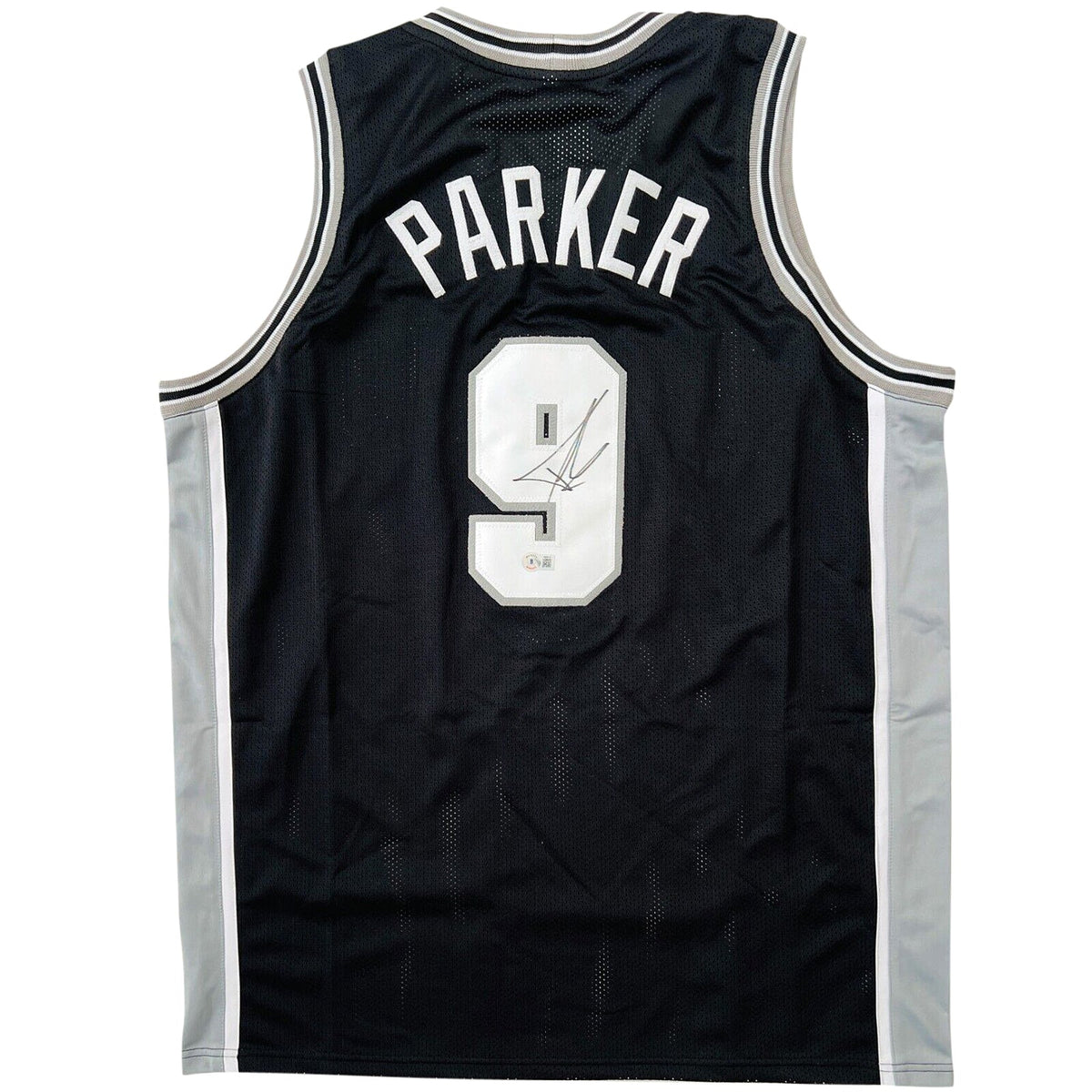 Autographed Tony Parker San Antonio (Black #9) Custom Jersey - Beckett-Powers Sports Memorabilia