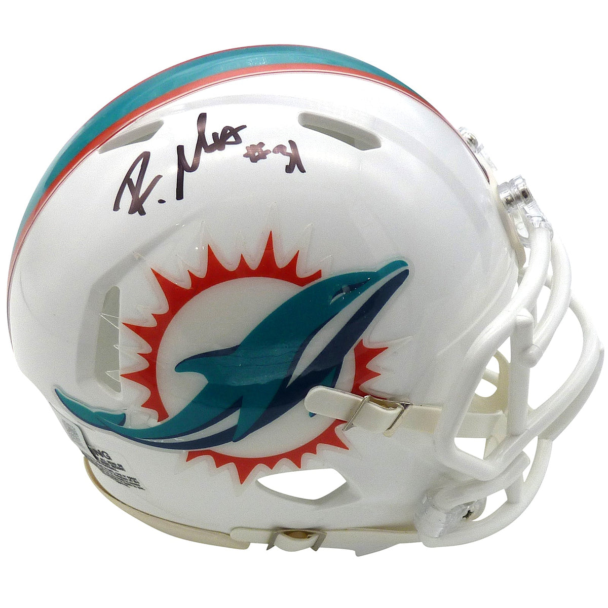 Autographed Raheem Mostert Miami Dolphins (Speed) Mini Helmet - Beckett-Powers Sports Memorabilia