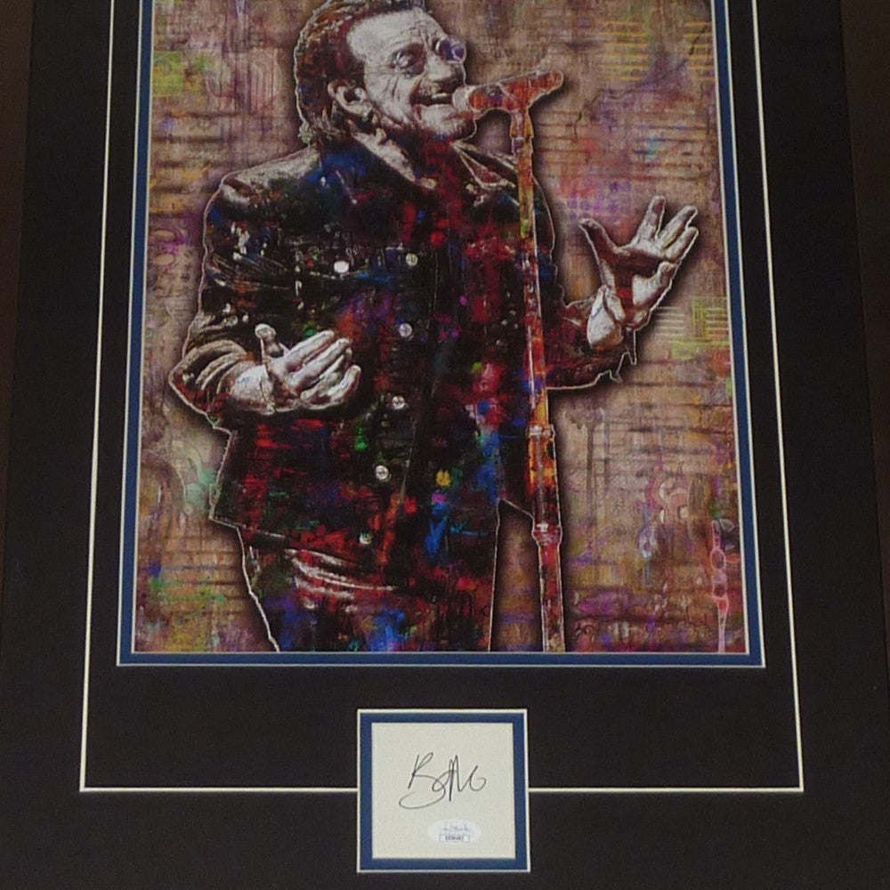 Autographed Bono U2 Music Splash Art Deluxe Framed Piece - JSA-Powers Sports Memorabilia