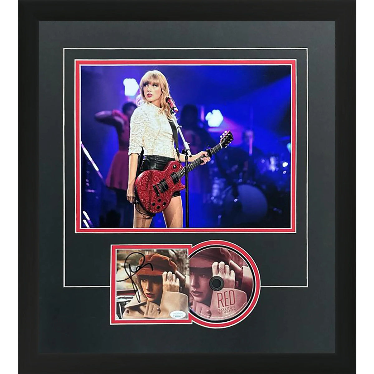 Autographed Taylor Swift Red Deluxe Framed CD with 11x14 Photo - JSA-Powers Sports Memorabilia