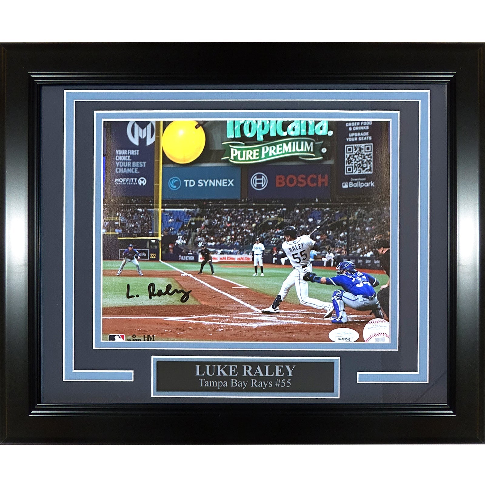 Autographed Luke Raley Tampa Bay Rays (Batting Horizontal) Framed 8x10 Photo - JSA-Powers Sports Memorabilia