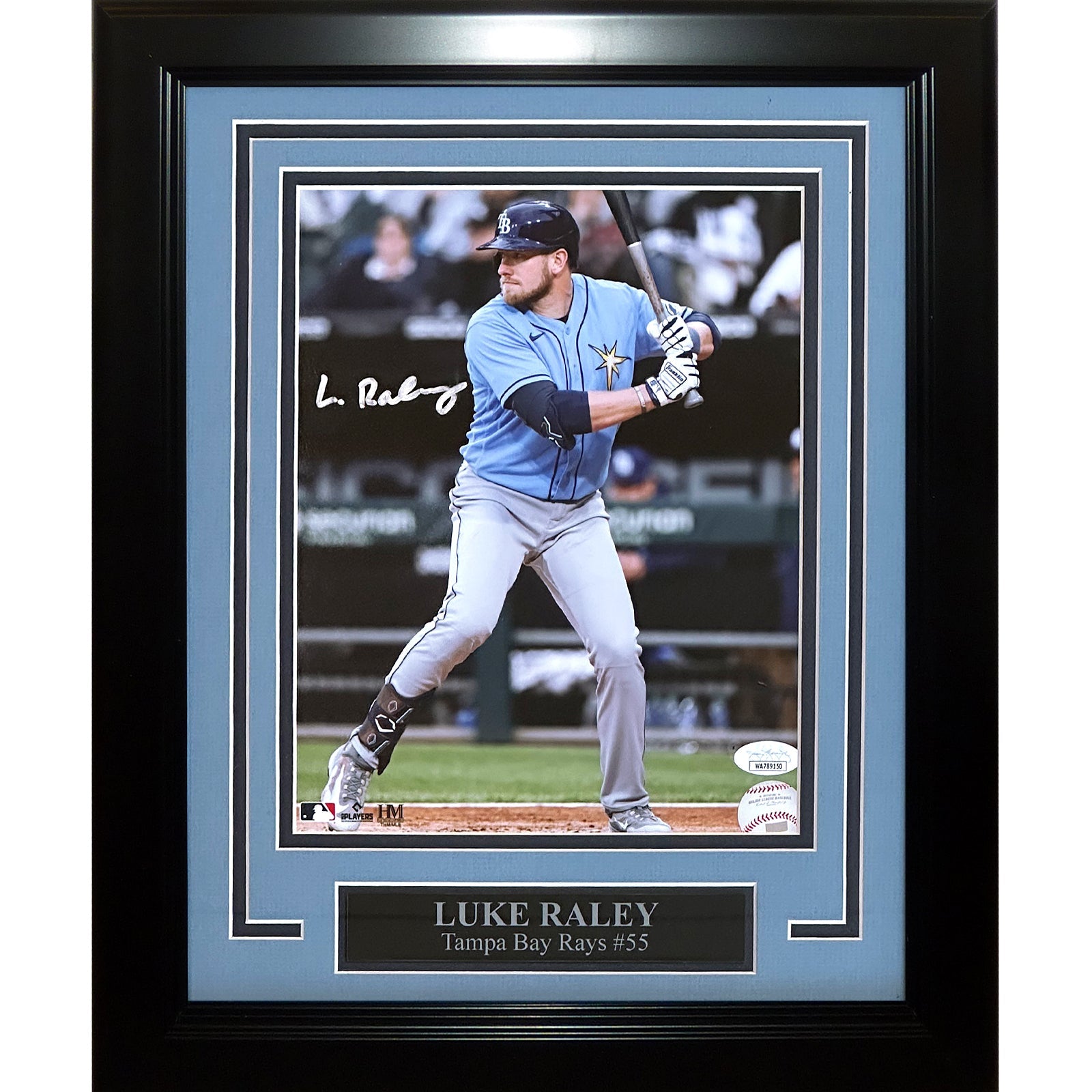 Autographed Luke Raley Tampa Bay Rays (Batting Vertical) Framed 8x10 Photo - JSA-Powers Sports Memorabilia