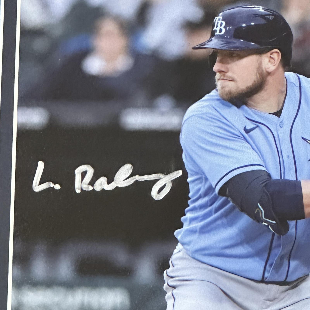 Autographed Luke Raley Tampa Bay Rays (Batting Vertical) Framed 8x10 Photo - JSA-Powers Sports Memorabilia