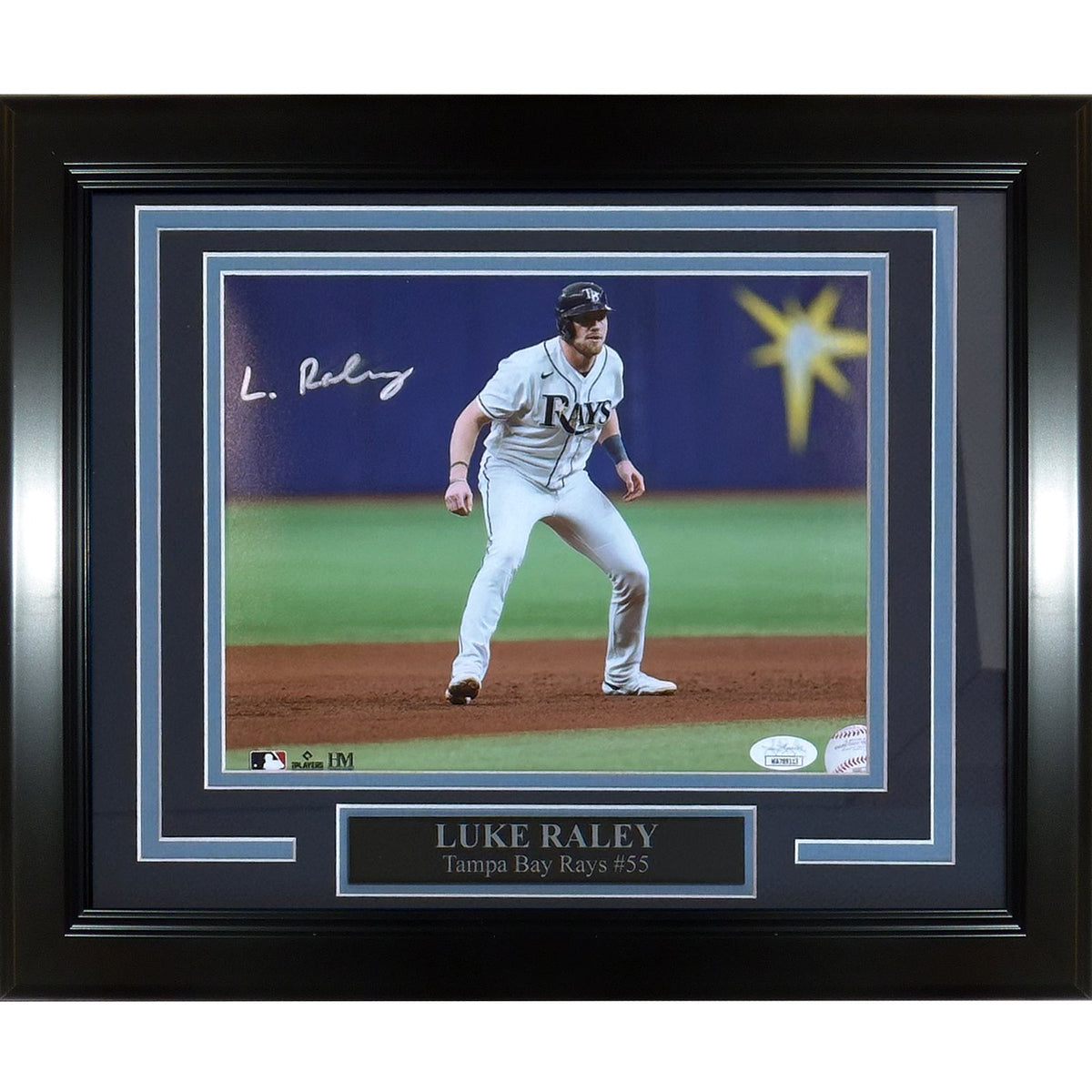Autographed Luke Raley Tampa Bay Rays (Running Horizontal) Framed 8x10 Photo - JSA-Powers Sports Memorabilia