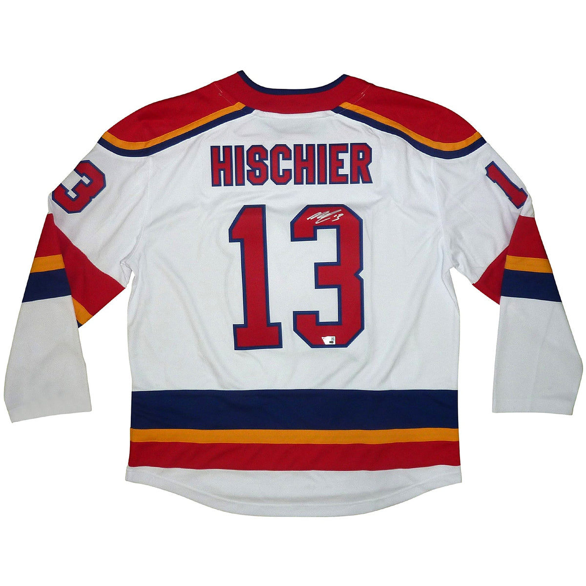 Autographed Nico Hischier New Jersey Devils (White #13) Breakaway Alternate Hockey Jersey - Fanatics Authentic-Powers Sports Memorabilia