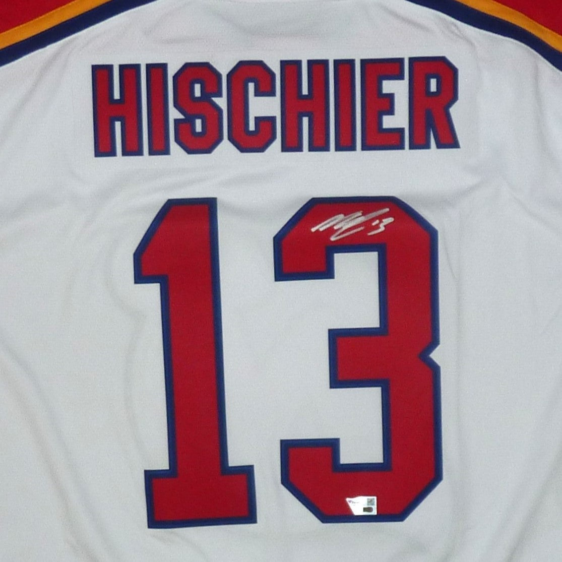 Autographed Nico Hischier New Jersey Devils (White #13) Breakaway Alternate Hockey Jersey - Fanatics Authentic-Powers Sports Memorabilia