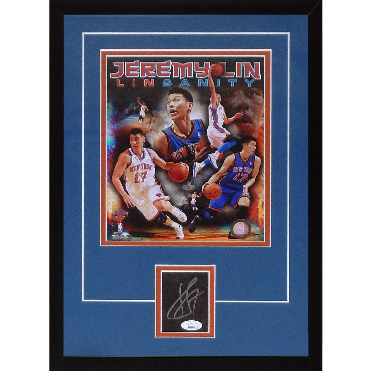 Autographed Jeremy Lin New York Knicks "Signature Series" Frame - JSA-Powers Sports Memorabilia