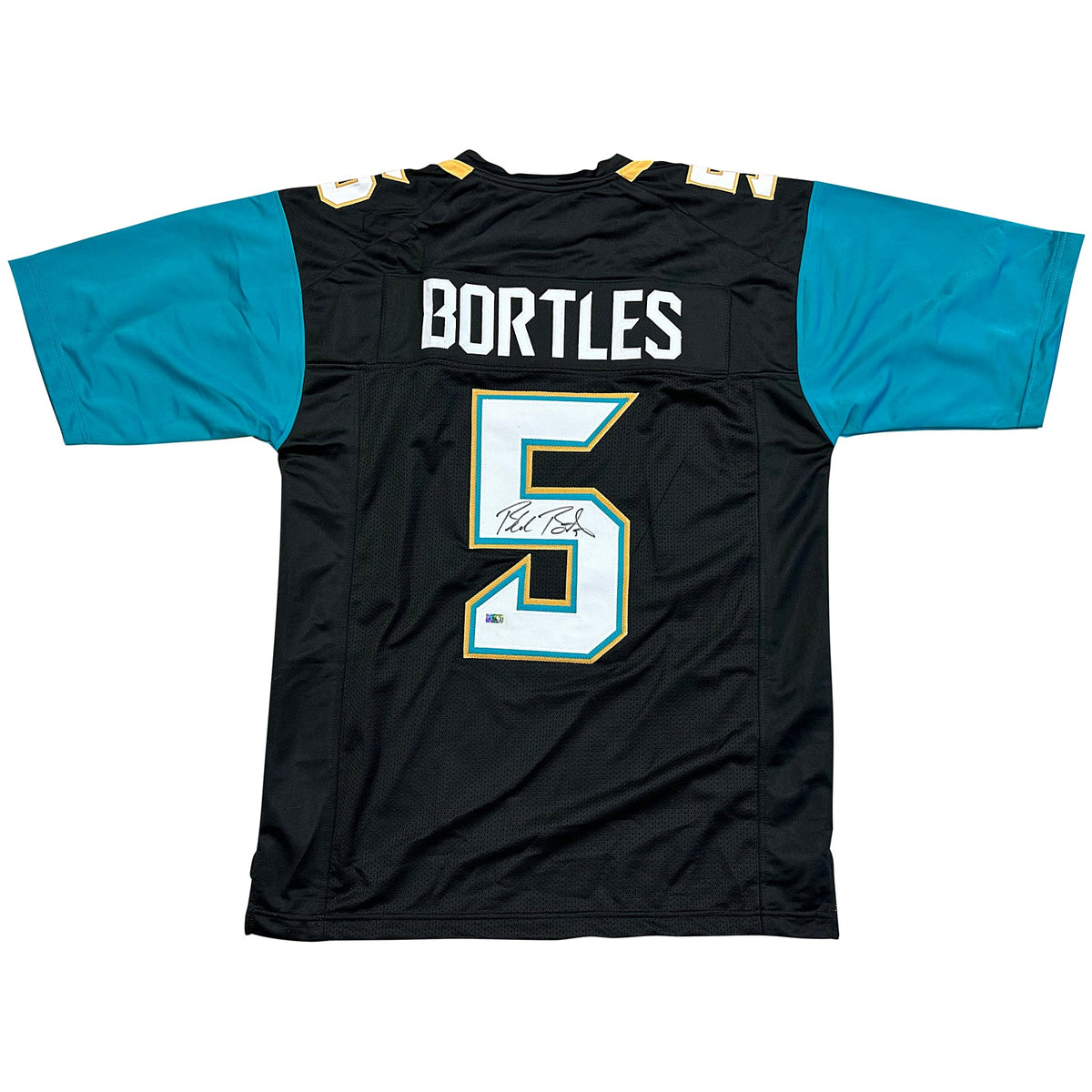 Autographed Blake Bortles Jacksonville (Teal #5) Custom Jersey-Powers Sports Memorabilia