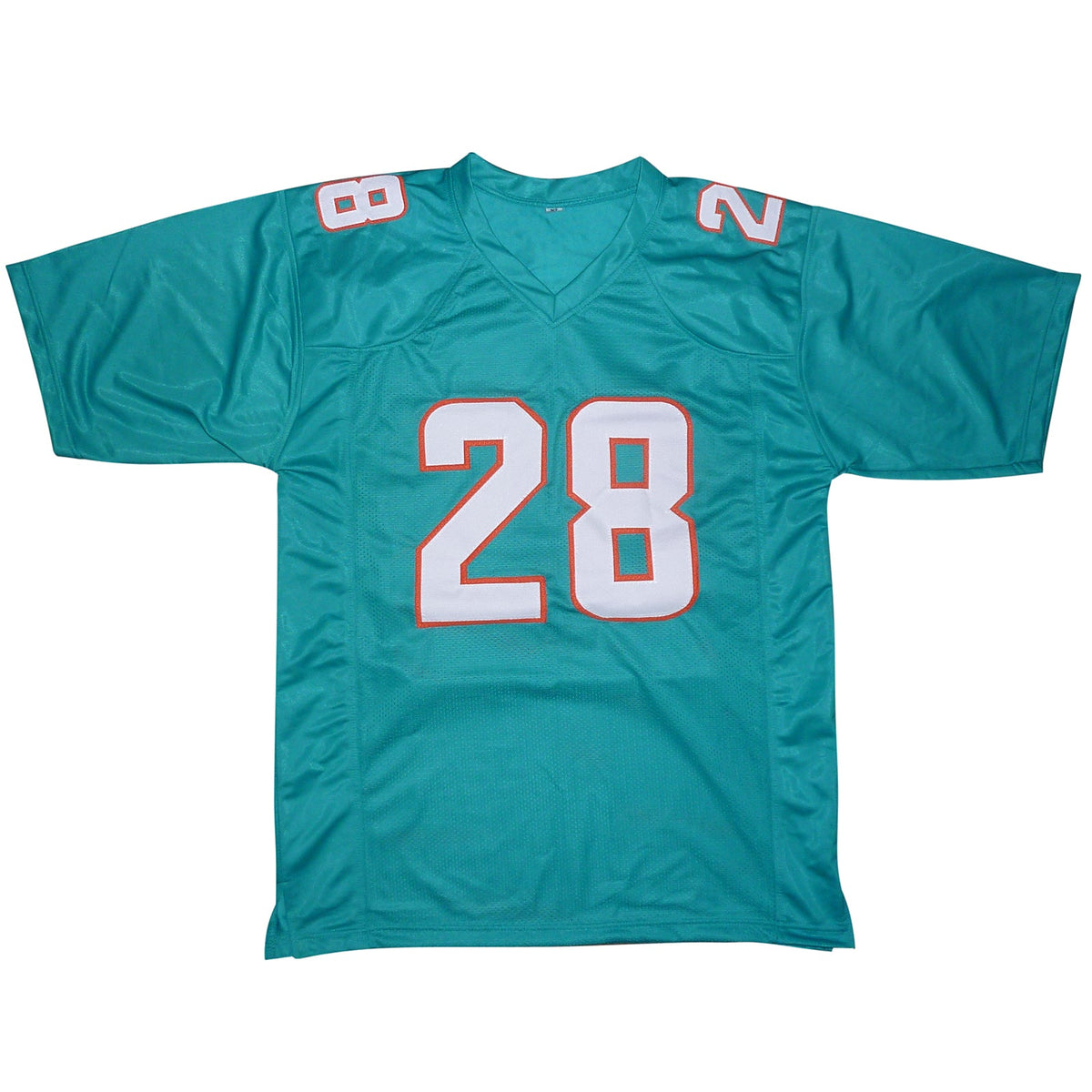 Autographed De'Von Achane Miami (Teal #28) Custom Jersey - Beckett-Powers Sports Memorabilia