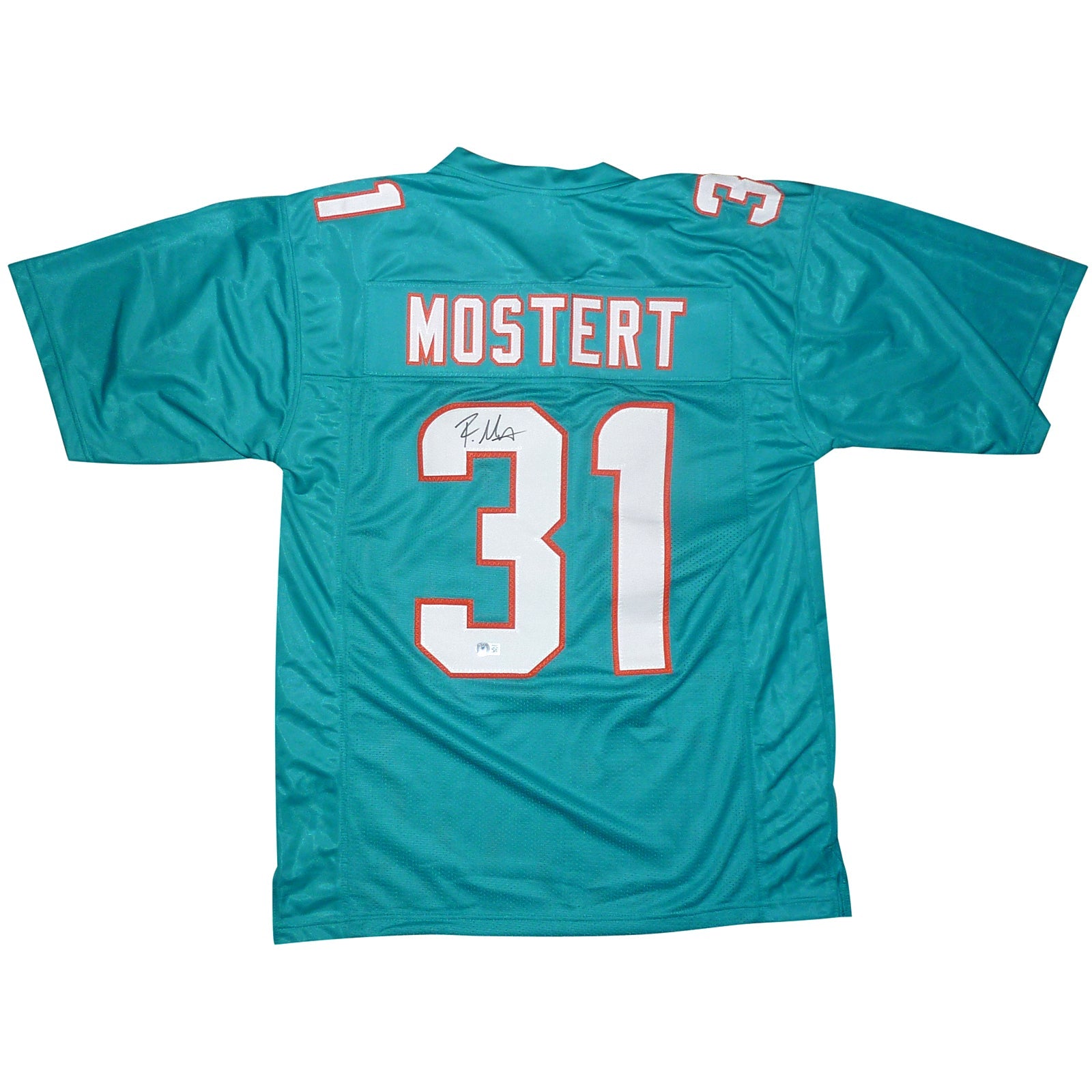 Autographed Raheem Mostert Miami (Teal #31) Custom Jersey - Beckett-Powers Sports Memorabilia