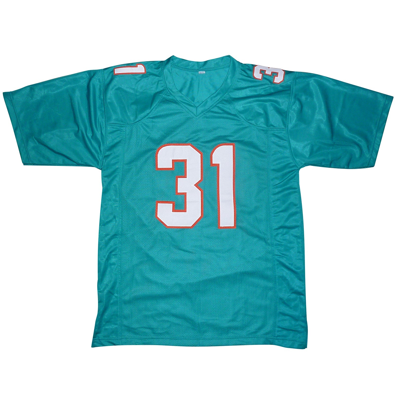 Autographed Raheem Mostert Miami (Teal #31) Custom Jersey - Beckett-Powers Sports Memorabilia