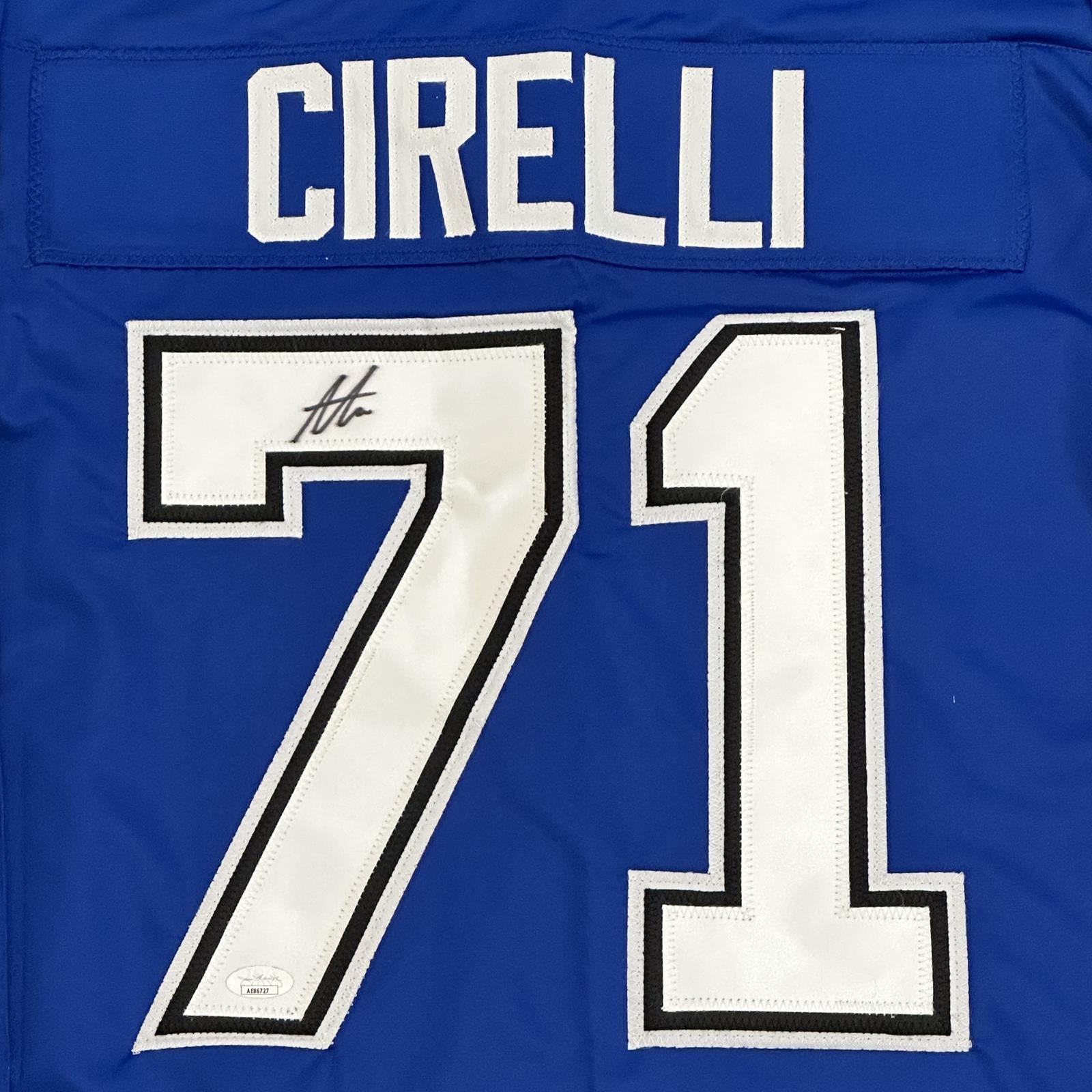 Autographed Anthony Cirelli Tampa Bay (Blue #71) Custom Hockey Jersey - JSA-Powers Sports Memorabilia