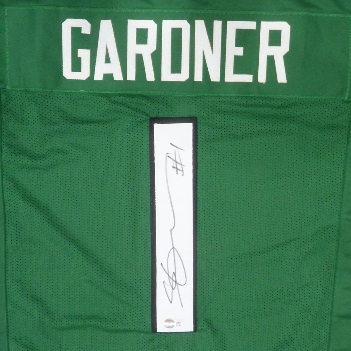 Autographed Sauce Gardner New York Jets (Green #1) Custom Jersey - Beckett-Powers Sports Memorabilia