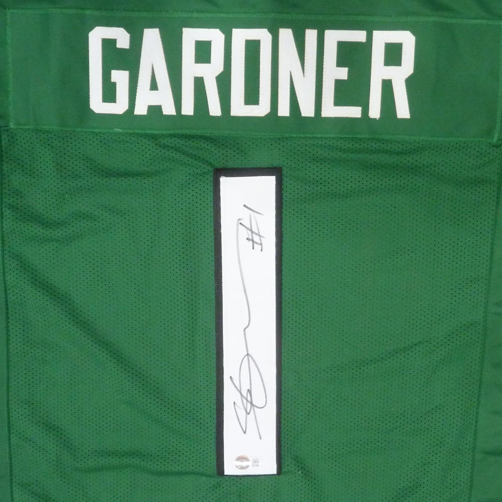 Autographed Sauce Gardner New York Jets (Green #1) Custom Jersey - Beckett-Powers Sports Memorabilia