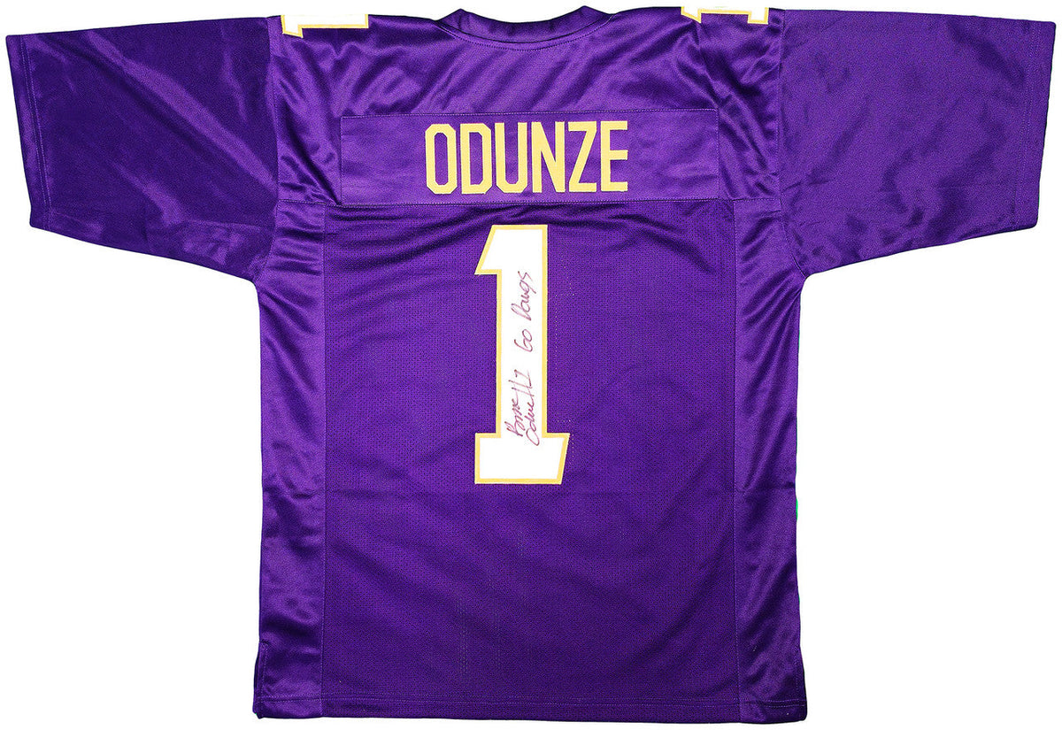 Autographed Rome Odunze Washington Huskies (Purple #1) Custom Jersey - MCS-Powers Sports Memorabilia