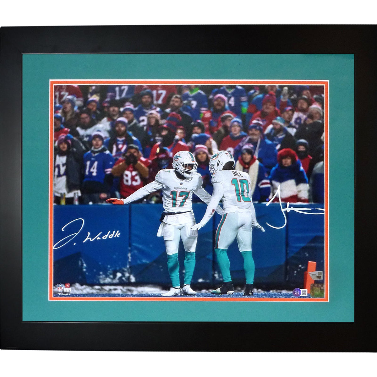 Autographed Tyreek Hill And Jaylen Waddle Miami Dolphins (TD Celebration) Deluxe Framed 16x20 Photo - Beckett, Fanatics-Powers Sports Memorabilia