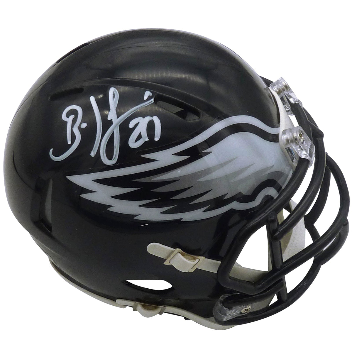 Autographed Brian Dawkins Philadelphia Eagles (Black Alternate) Mini Helmet - Beckett-Powers Sports Memorabilia
