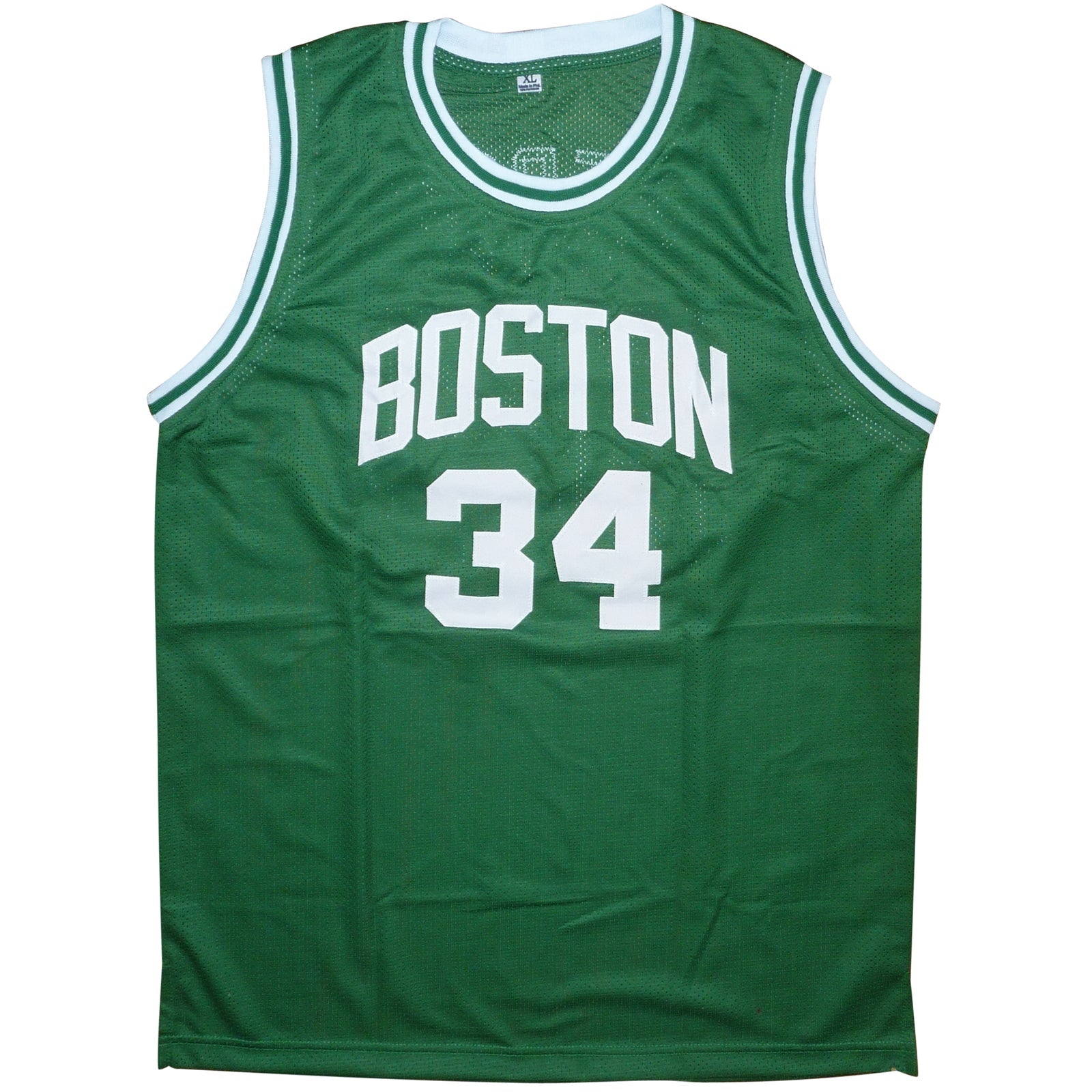 Autographed Paul Pierce Boston (Green #34) Custom Jersey - Beckett Witness-Powers Sports Memorabilia