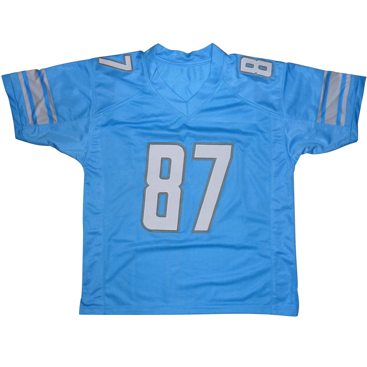 Autographed Sam LaPorta Detroit (Blue #87) Custom Jersey - Beckett-Powers Sports Memorabilia