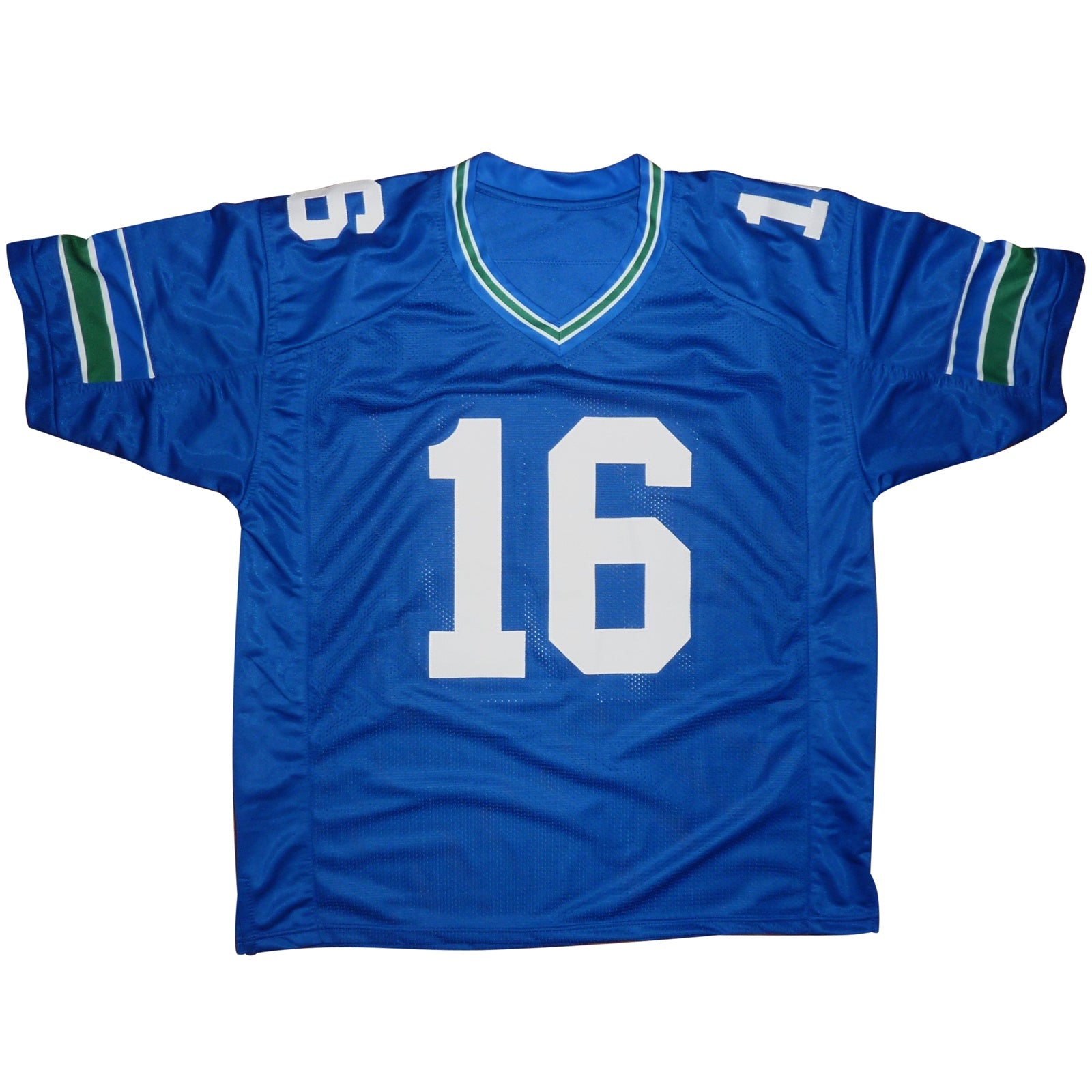 Autographed Tyler Lockett Seattle (Throwback Blue #16) Custom Jersey - Beckett-Powers Sports Memorabilia