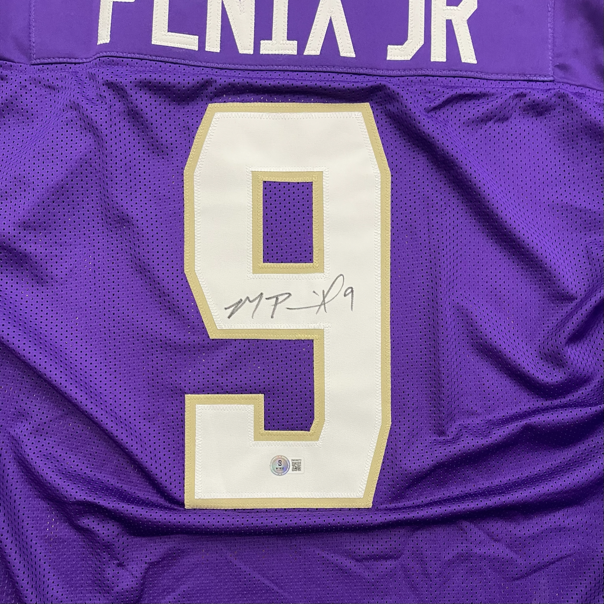 Autographed Michael Penix Jr. Washington Huskies (Purple #9) Custom Jersey - Beckett-Powers Sports Memorabilia