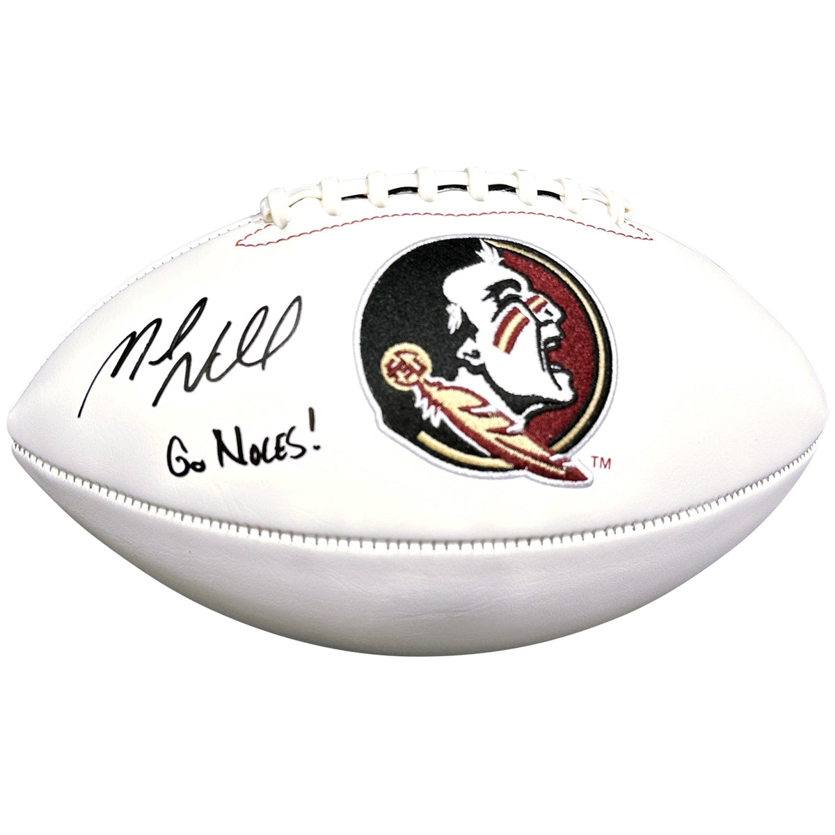 Autographed Mike Norvell Florida State FSU Seminoles Logo Football w/ "Go Noles" - JSA-Powers Sports Memorabilia