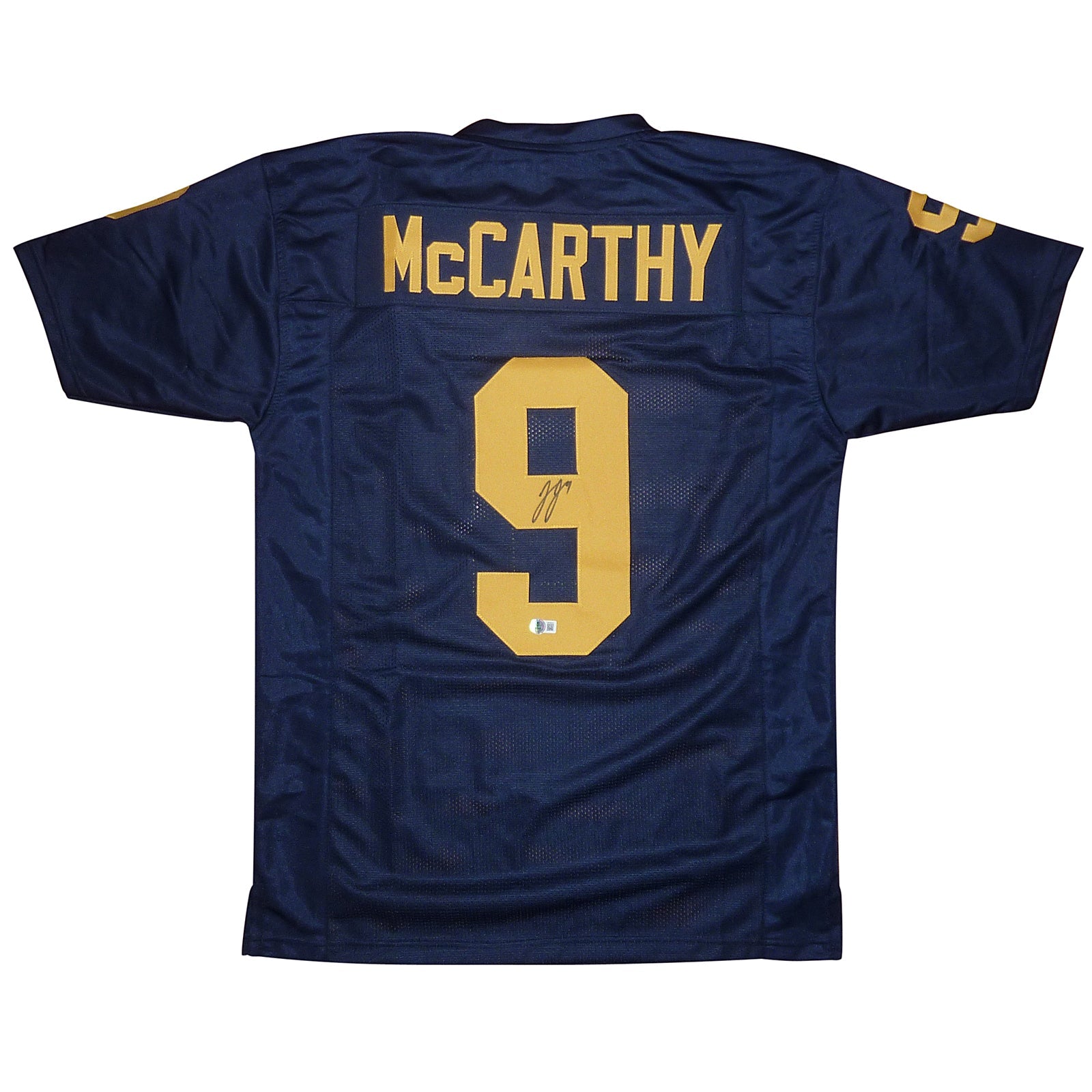 Autographed JJ McCarthy Michigan Wolverines (Blue #9) Custom Jersey - Beckett-Powers Sports Memorabilia