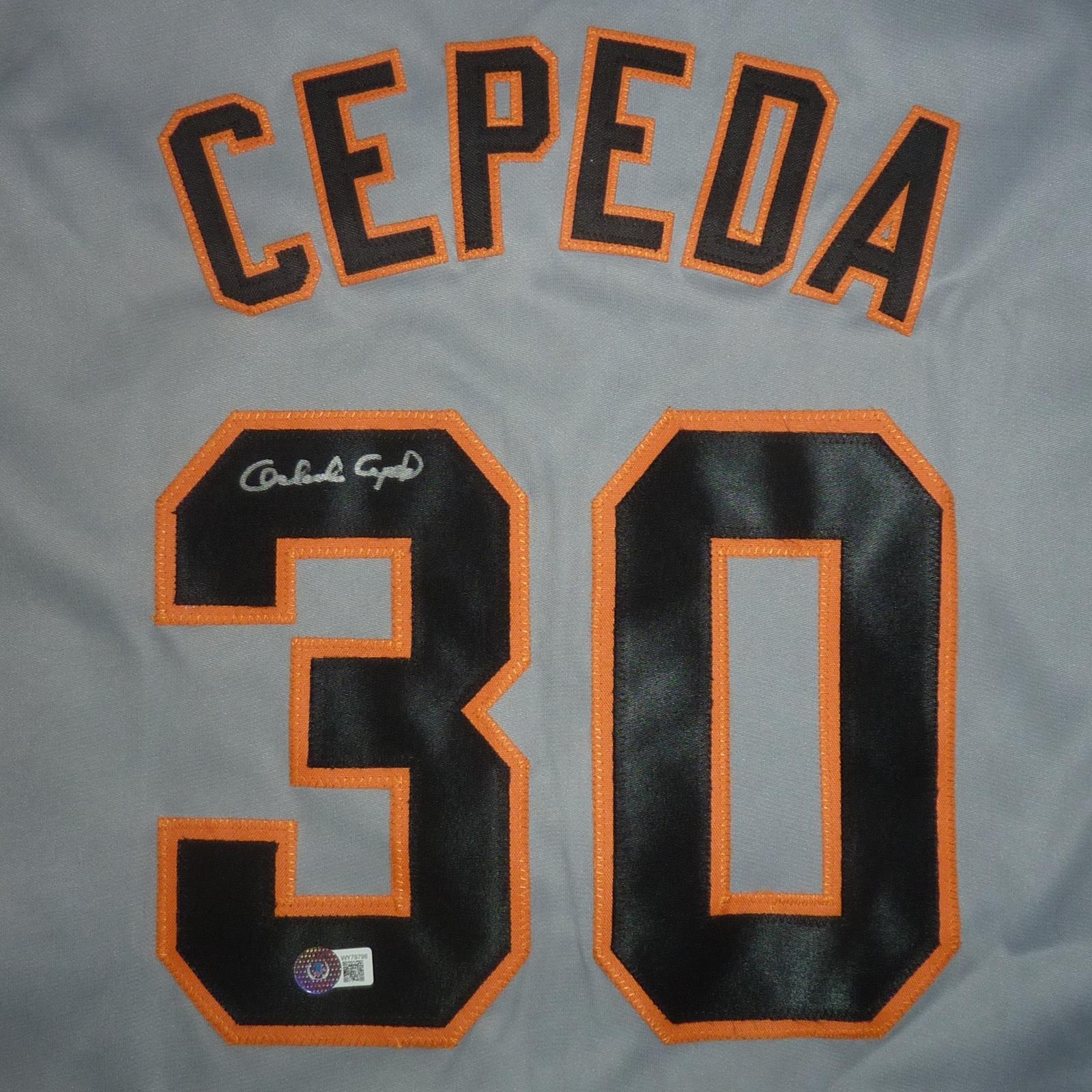 Autographed Orlando Cepeda San Francisco (Grey #30) Custom Jersey - Beckett-Powers Sports Memorabilia