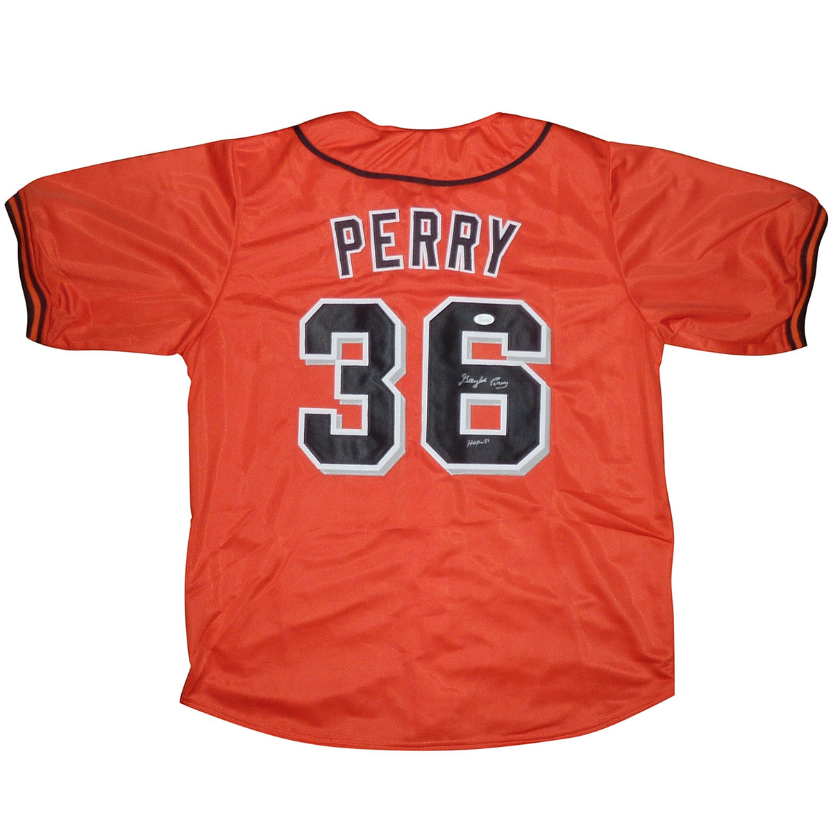 Autographed Gaylord Perry San Francisco (Orange #36) Custom Jersey - JSA-Powers Sports Memorabilia