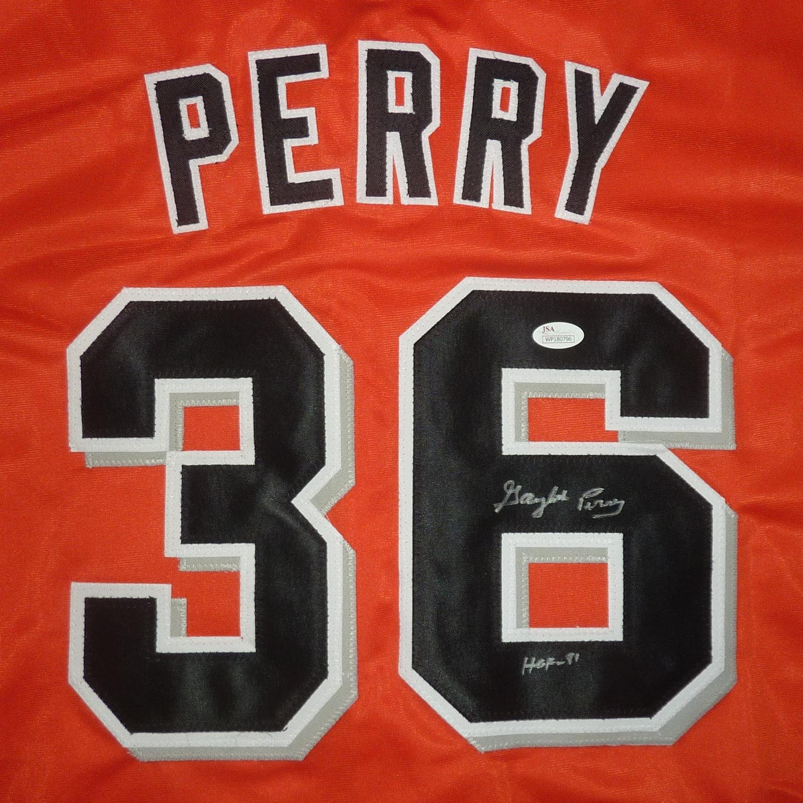 Autographed Gaylord Perry San Francisco (Orange #36) Custom Jersey - JSA-Powers Sports Memorabilia