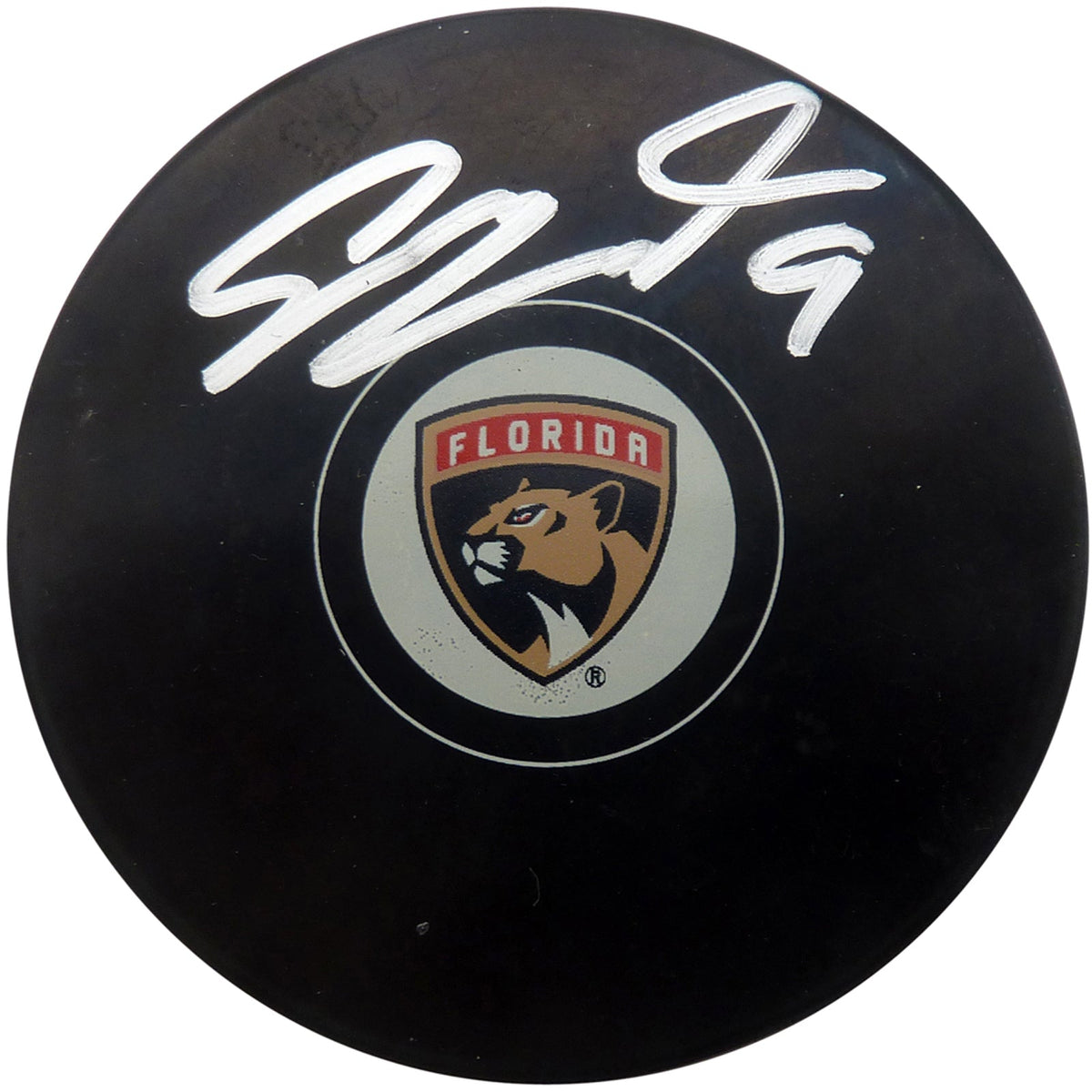 Autographed Sam Bennett Florida Panthers Logo Replica Hockey Puck - JSA-Powers Sports Memorabilia