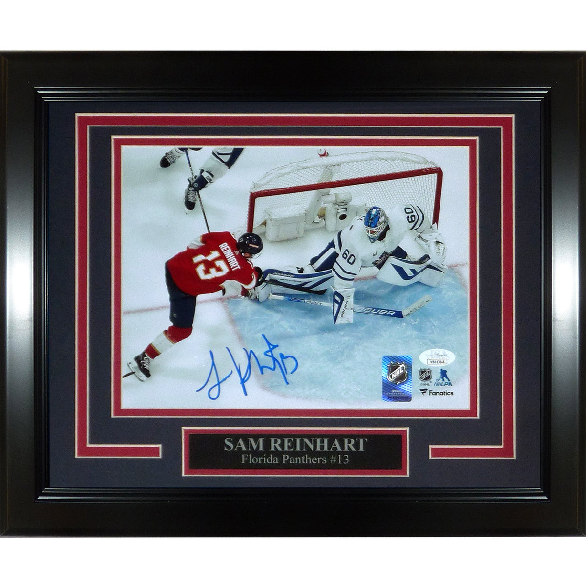 Autographed Sam Reinhart Florida Panthers (ECF GW Goal) Deluxe Framed 8x10 Photo - JSA-Powers Sports Memorabilia