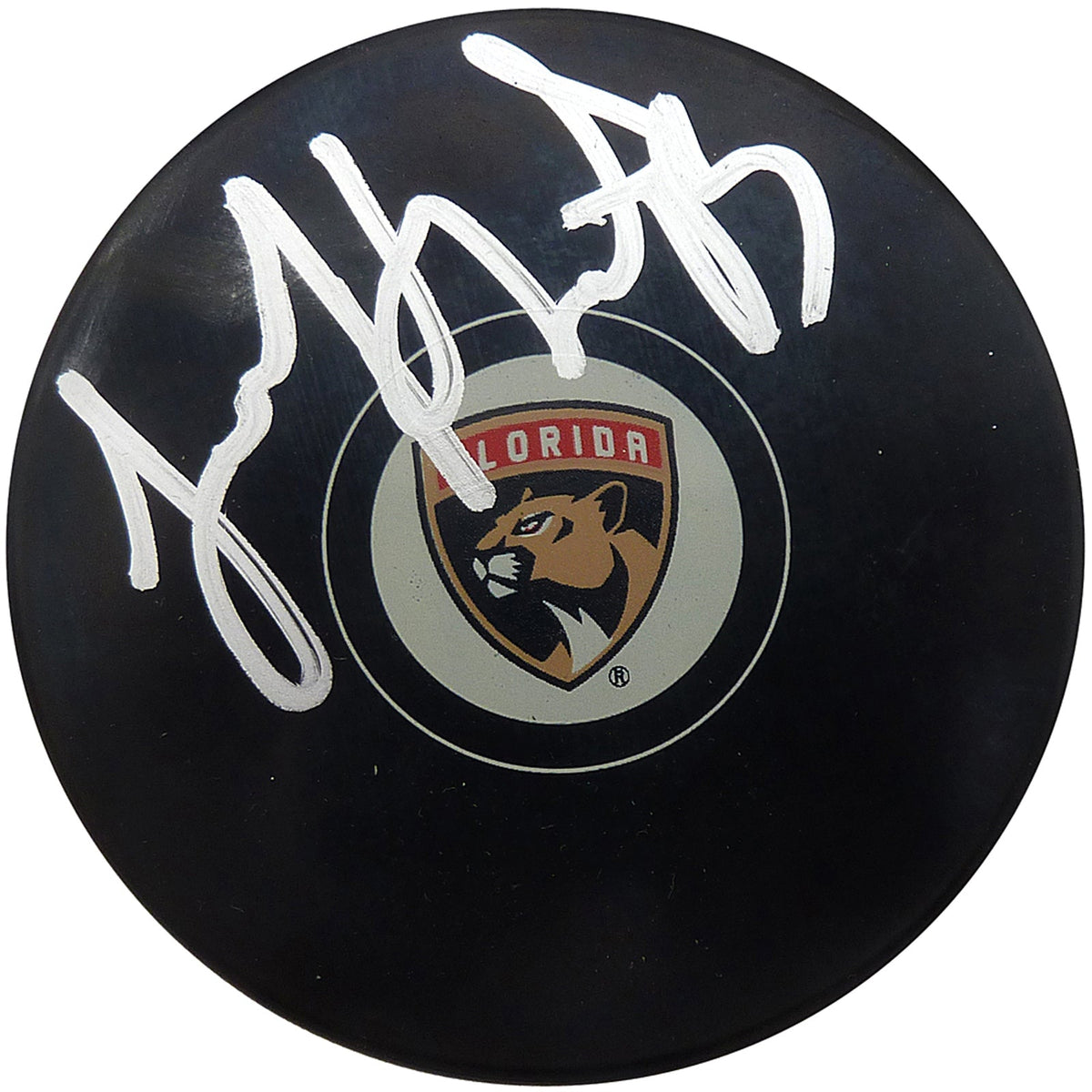 Autographed Sam Reinhart Florida Panthers Logo Replica Hockey Puck - JSA-Powers Sports Memorabilia