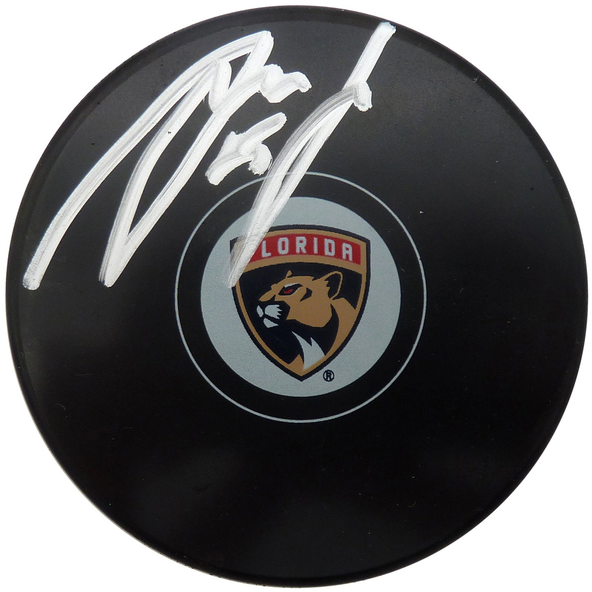 Autographed Anton Lundell Florida Panthers Logo Replica Hockey Puck - JSA-Powers Sports Memorabilia