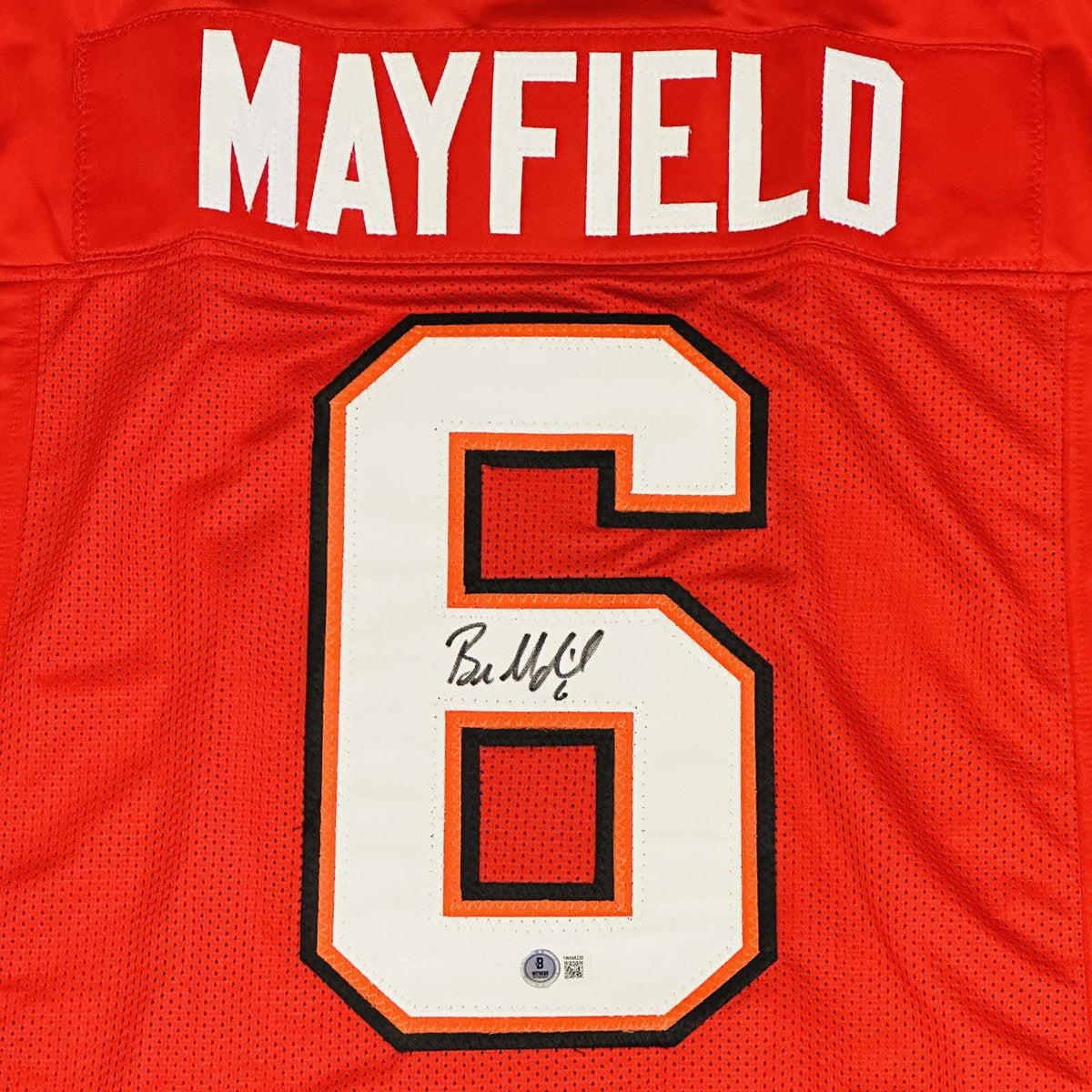 Autographed Baker Mayfield Tampa Bay (Red #6) Custom Jersey - Beckett-Powers Sports Memorabilia