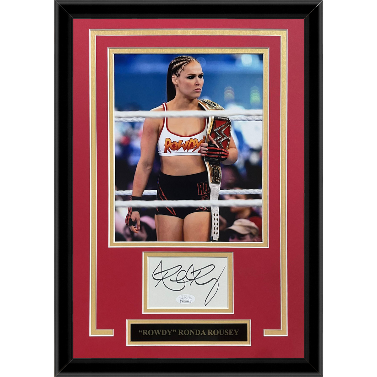 Autographed Ronda Rousey WWE Wrestling 8x10 Photo "Signature Series" Frame - JSA-Powers Sports Memorabilia