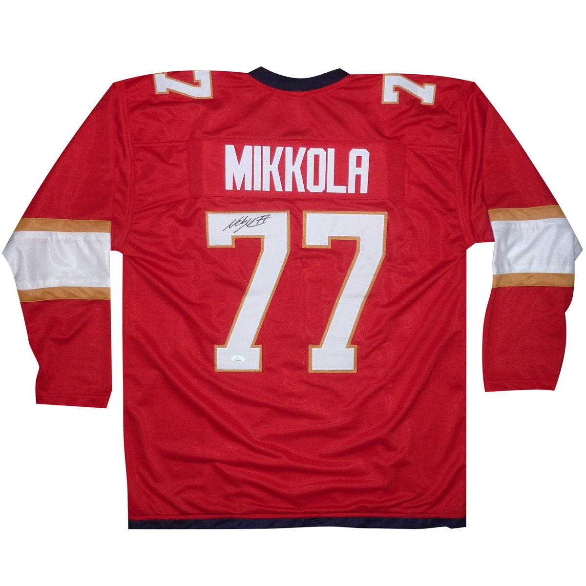 Autographed Niko Mikkola Florida (Red #77) Custom Hockey Jersey - JSA-Powers Sports Memorabilia
