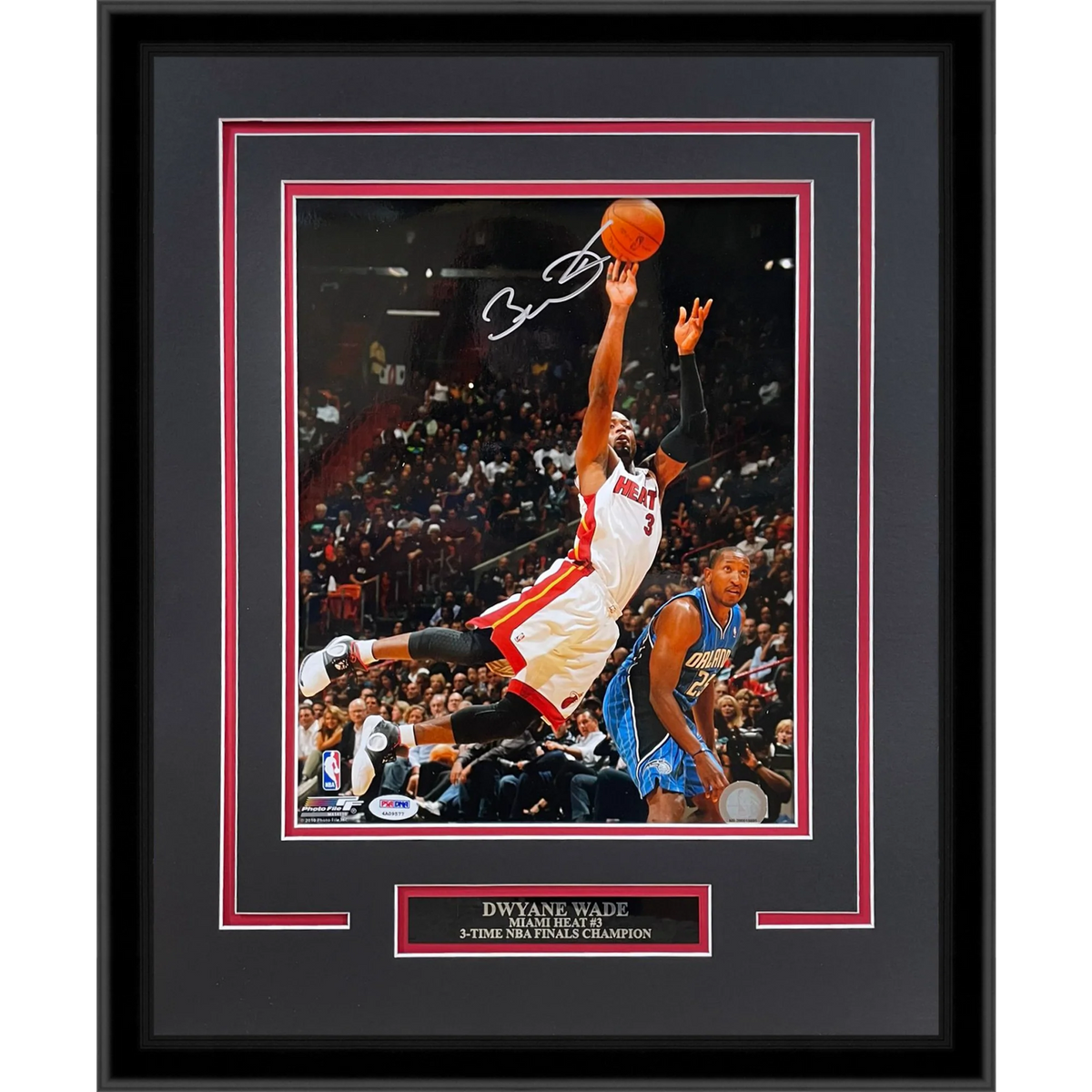 Autographed Dwyane Wade Miami Heat (Action) Deluxe Framed 11x14 Photo - PSA/DNA-Powers Sports Memorabilia