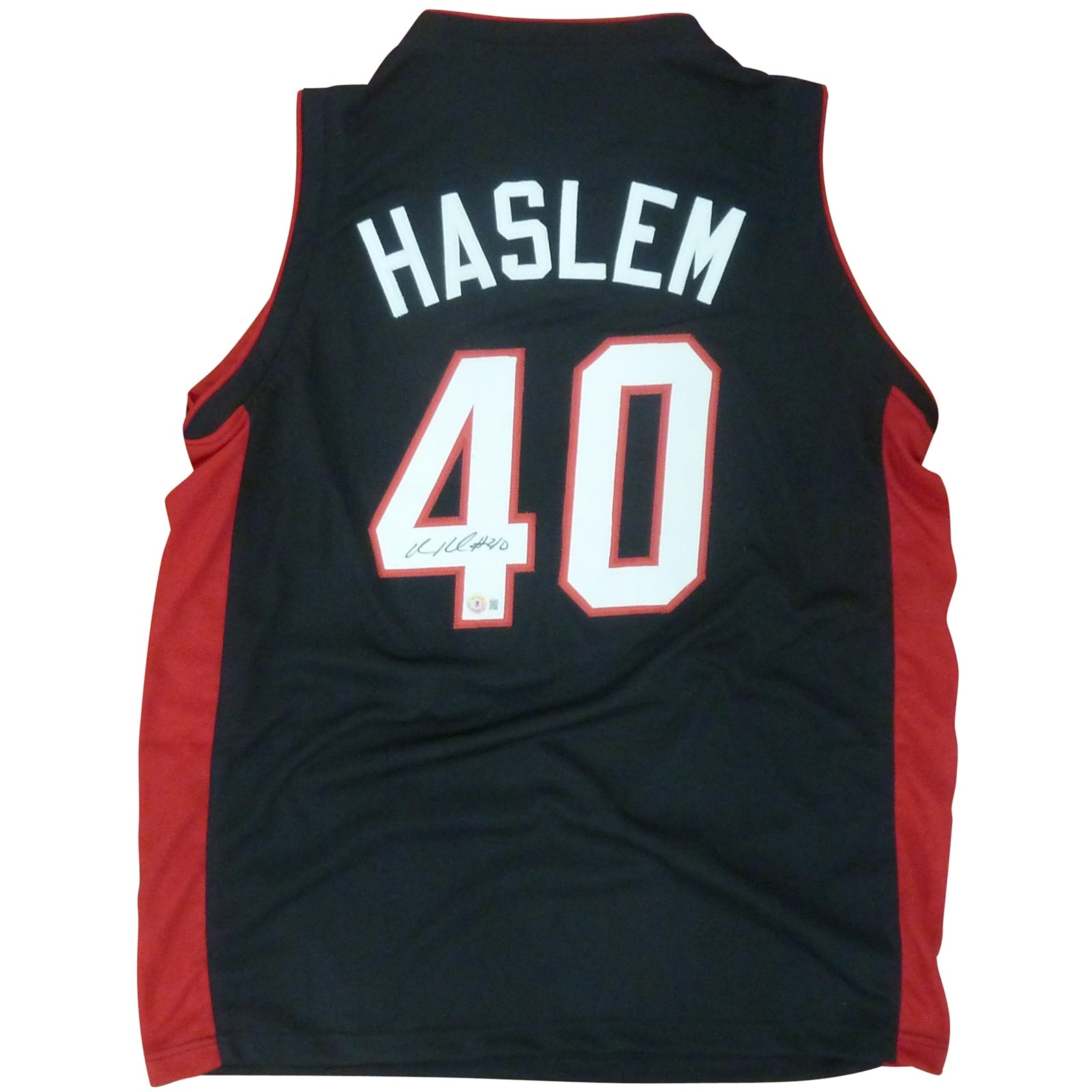 Autographed Udonis Haslem Miami (Black #40) Custom Jersey - Beckett-Powers Sports Memorabilia