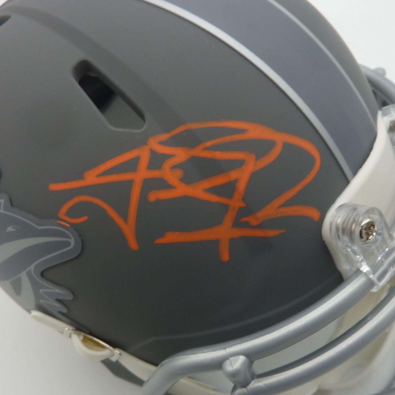 Autographed Tua Tagovailoa Miami Dolphins (SLATE Alternate) Mini Helmet - Fanatics-Powers Sports Memorabilia