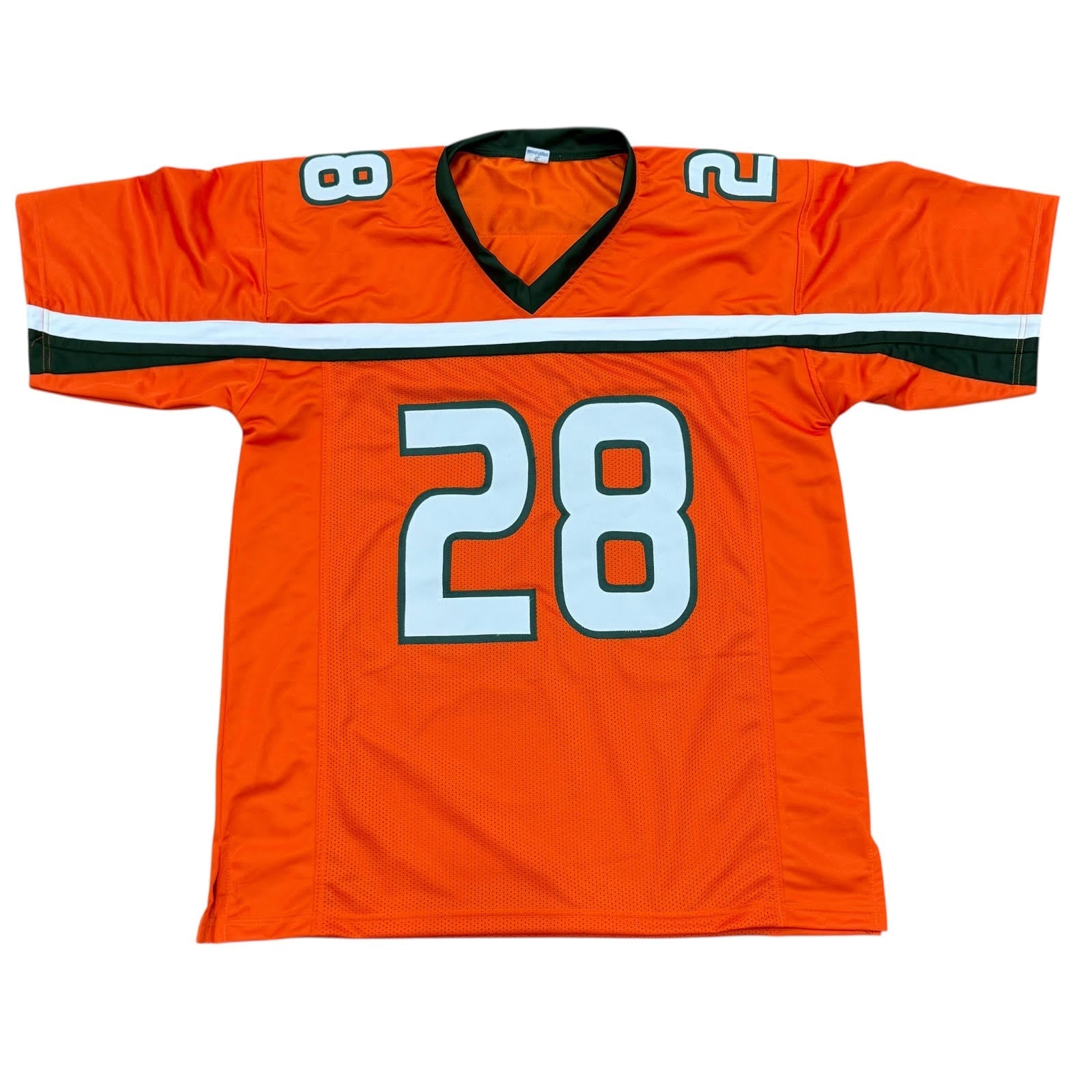 Autographed Clinton Portis Miami Hurricanes (Orange #28) Custom Jersey - JSA-Powers Sports Memorabilia