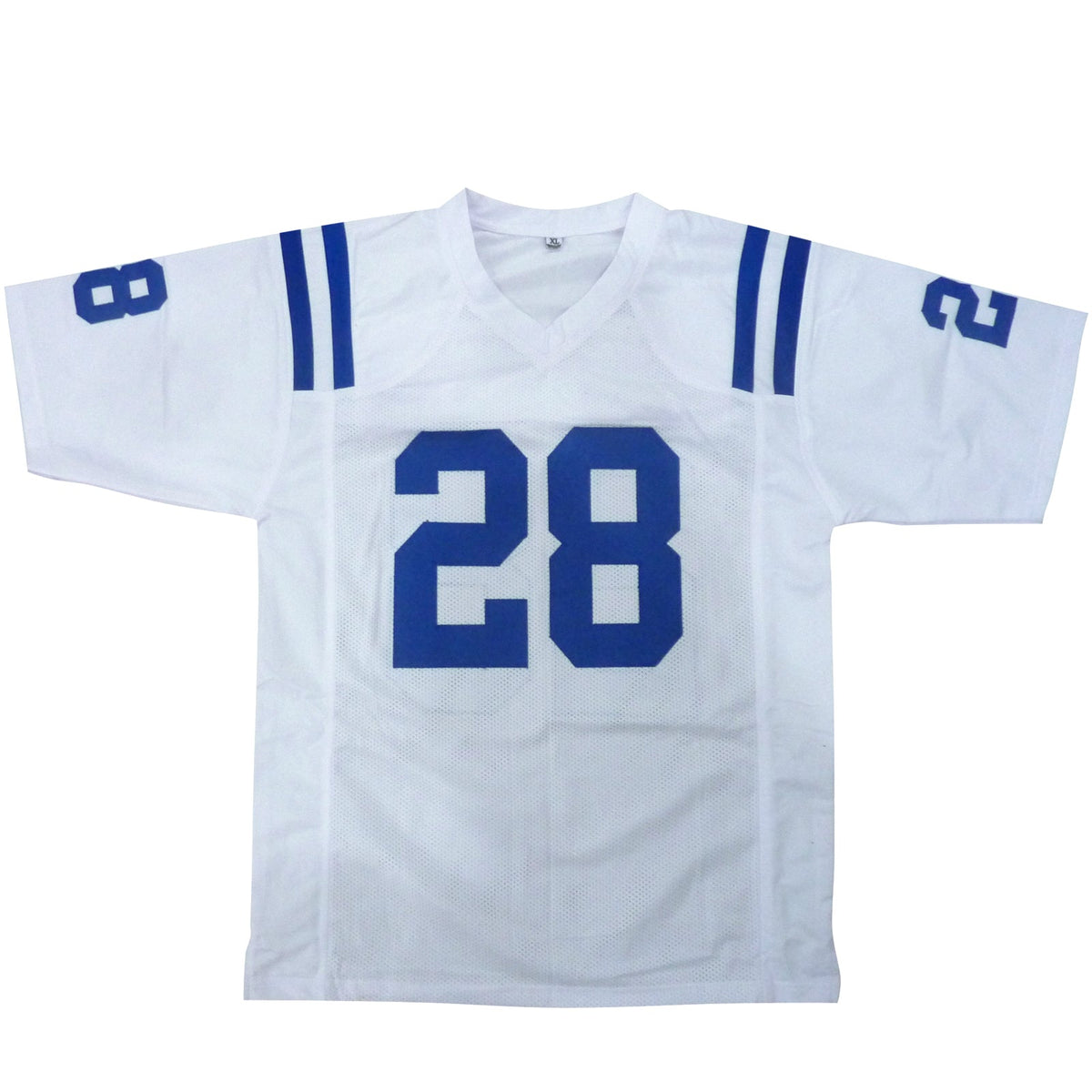Autographed Marshall Faulk Indianapolis Colts (White #28) Custom Jersey - Beckett-Powers Sports Memorabilia