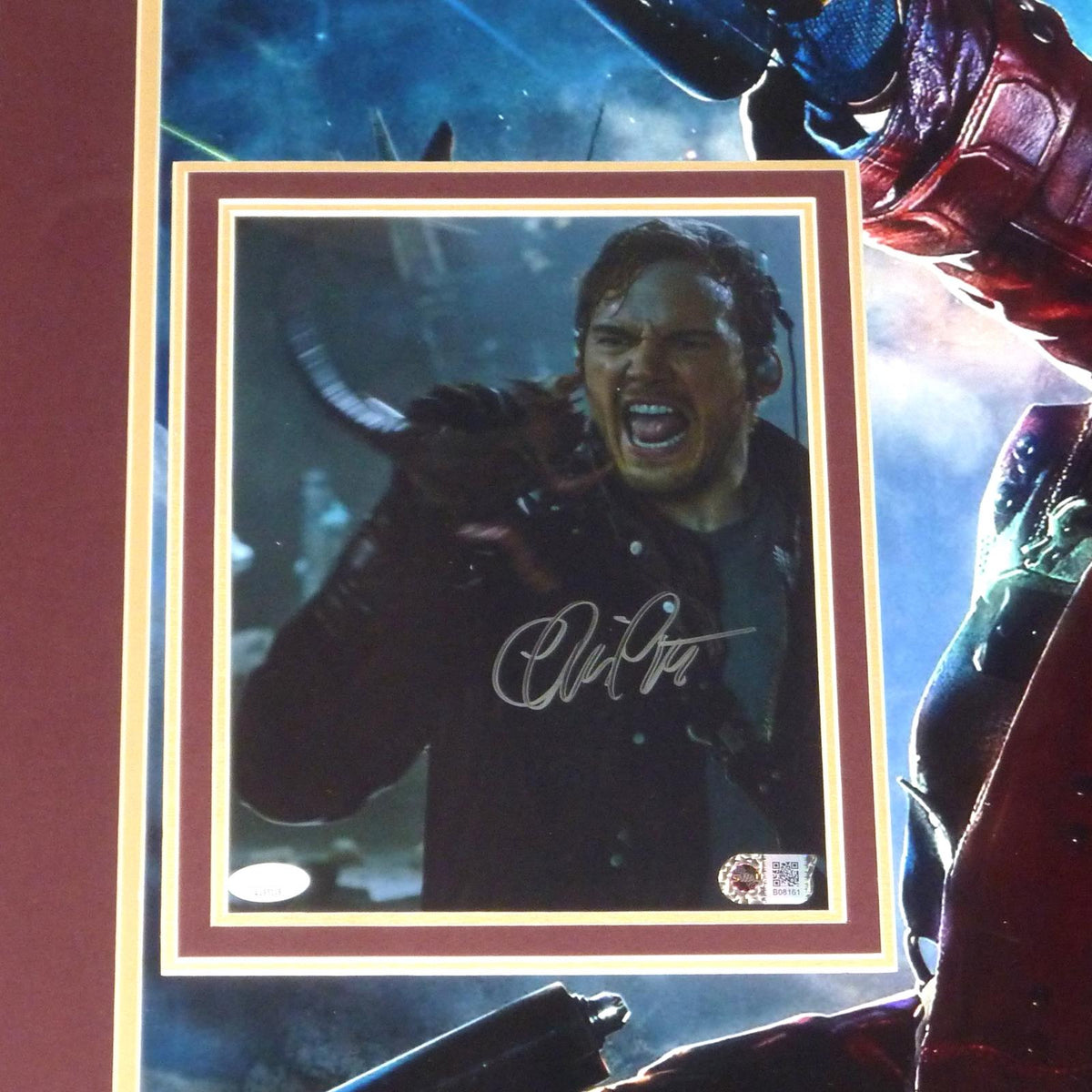 Guardians of the Galaxy Star-Lord Full-Size Movie Poster Deluxe Framed with Chris Pratt Autograph - SWAU-Powers Sports Memorabilia